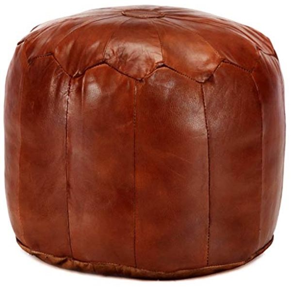 vidaXL Pouf Hellbraun 40 x 35 cm Echtes Ziegenleder 248129