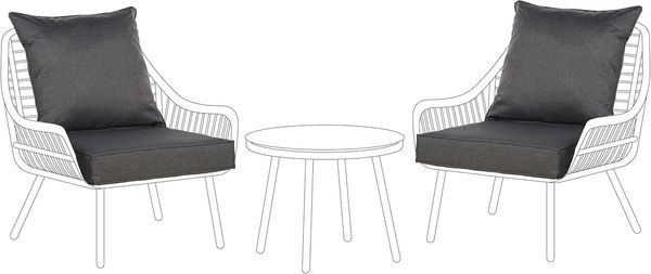 Outdoor Kissenbezug Set LAURETO Dunkelgrau
