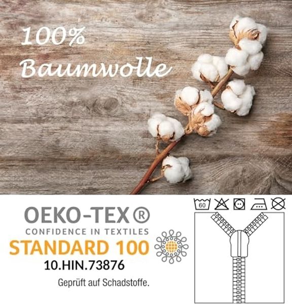 JACK Bettwäsche 135x200cm Sterne Braun Beige Offwhite, Biber, 2 teilig, tolles winterliches Sternendesign Bild 5