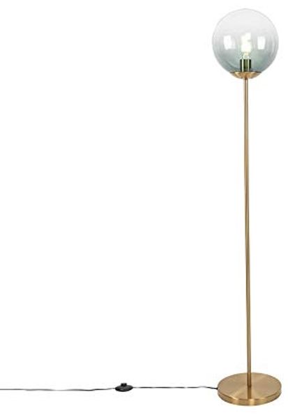 Qazqa Stehlampe Pallon, ohne Leuchtmittel, Warmweiß, QAZQA Stehlampe, e27, Grün, Glas, Art Deco