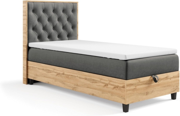 Best for Home Boxspringbett mit Bettkasten Trinity K-14 PLATE SINGLE inkl. 7 cm Topper (70x200 80x200 90x200 100x200 cm), Verschiedene Liefermöglichkeiten, TOP Preis-Leistungs-Verhältnis