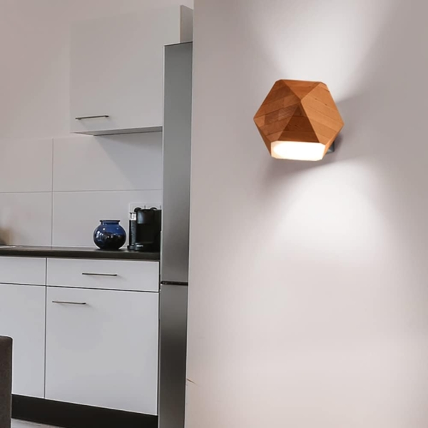 Wandleuchte, Up & Down Beleuchtung , Holz natur, L 12 cm Bild 2