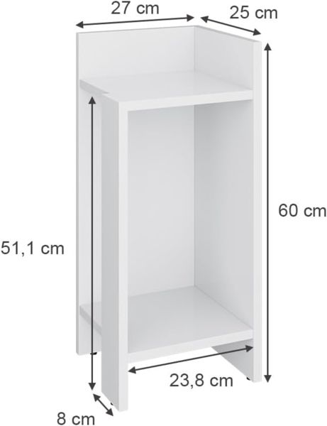Nachttisch Lenar Weiß 27 x 60 cm Vicco Bild 3