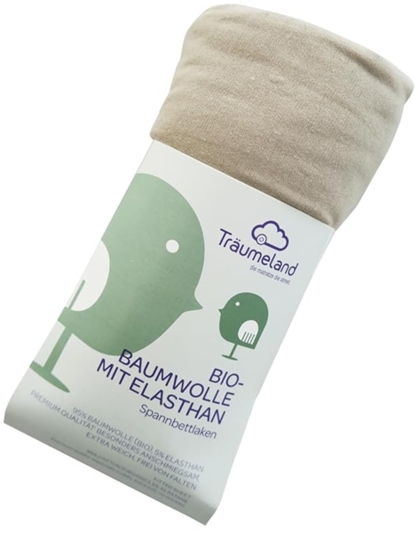 Träumeland Spannbettlaken Bio-Baumwolle anthrazit 100 x 100 cm