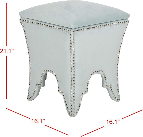 SAFAVIEH Upholstered Ottoman, in Silver Sage, 40 X 40 X 55 Bild 3