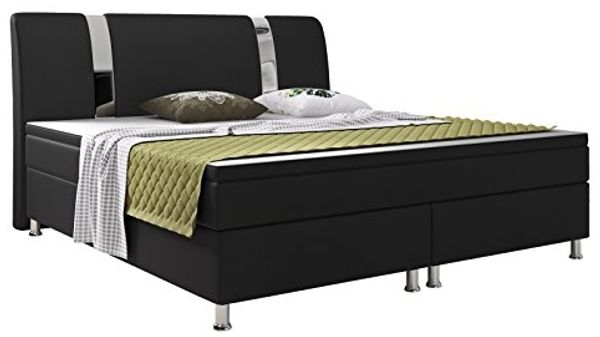 Boxspringbett Riva 180x200 cm Kunstleder Schwarz
