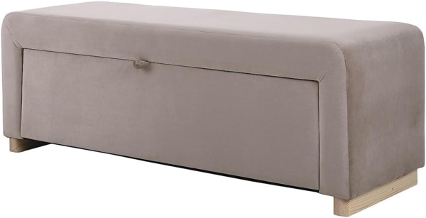 Vente-unique - Banktruhe - Samt - Taupe - CAPINO