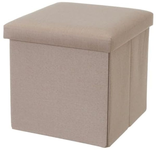 Faltbarer Sitzsack aus MDF und Stoff in Taupe