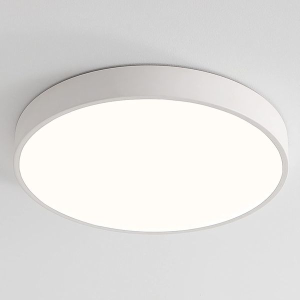 Natsen Deckenleuchte Runde LED Deckenlampe, 96W, Voll dimmbar, Warmweiß bis Kaltweiß, Schlafzimmer Lampe Küchenlampe 50x50x5 cm,Weiß