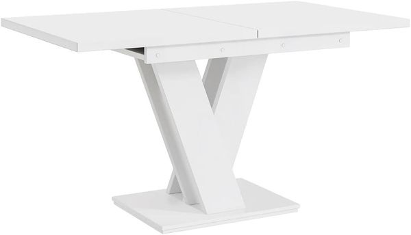 MEBLINI Eckbank für Esszimmer mit ausziehbarem Tisch - Küchenbank - Essecke - Sitzecke Küche - ERIC - X-Beine 128x168x87cm Links - Beige Samt/M Weiß Matt Bild 8