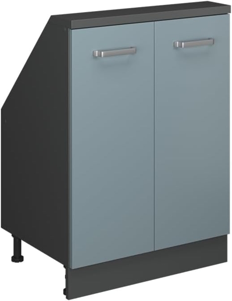 Dachschrägenschrank Rion Blau-Grau/Anthrazit mit 2 Türen Vicco Bild 1