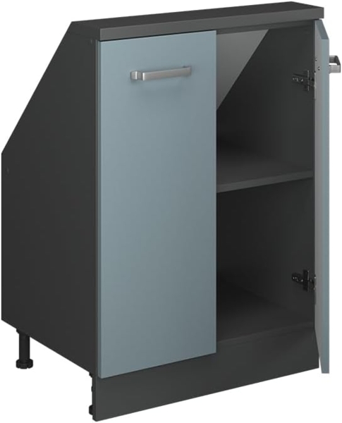 Dachschrägenschrank Rion Blau-Grau/Anthrazit mit 2 Türen Vicco Bild 5