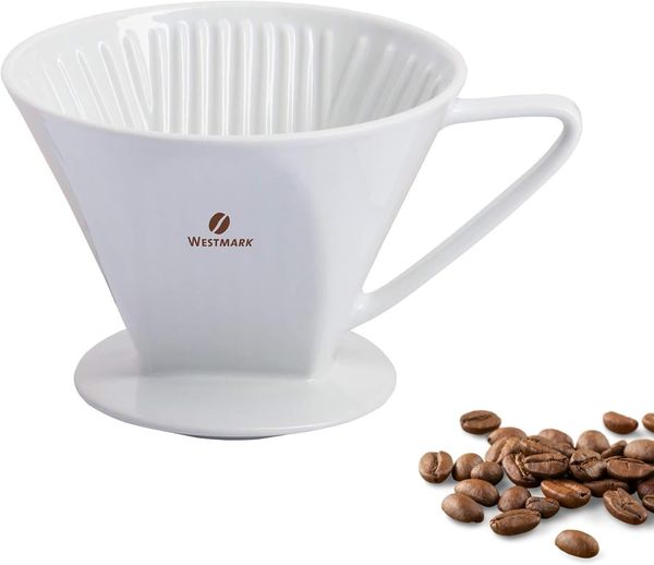 WESTMARK Permanentfilter /Filterhalter, Porzellan, Filtergröße 4, Für bis zu 4 Tassen Kaffee, Porzellan