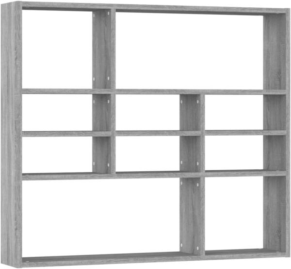 vidaXL Wandregal Grau Sonoma 90x16x78 cm Holzwerkstoff 815559