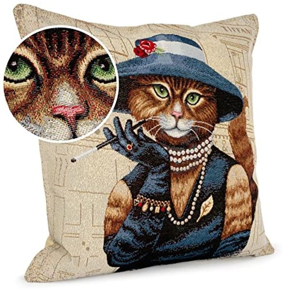 ANRO Dekokissen Kissenhülle MIT oder OHNE Füllung Kissenbezug Zierkissen, Kissenüberzug ohne Füllung Gobelin 45x45cm Golden Twenties bunt