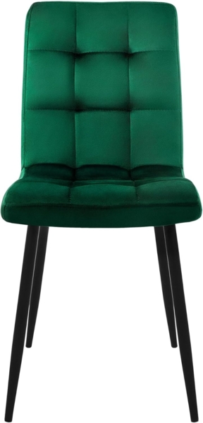 ML-DESIGN Stuhl Esszimmerstuhl mit Rückenlehne, Polsterstuhl mit Metallbeine (4 St), Ergonomischer Stuhl, Dunkelgrün, Samtbezug Wohnzimmerstuhl Küchenstuhl Bild 2