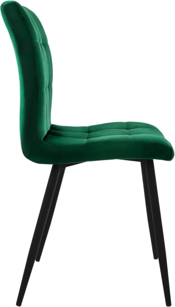 ML-DESIGN Stuhl Esszimmerstuhl mit Rückenlehne, Polsterstuhl mit Metallbeine (4 St), Ergonomischer Stuhl, Dunkelgrün, Samtbezug Wohnzimmerstuhl Küchenstuhl Bild 3