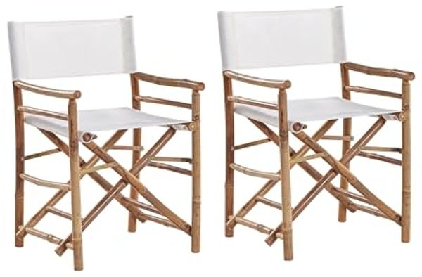 Beliani 'MOLISE' Gartenstuhl 2er Set, Bambusholz Heller Holzfarbton