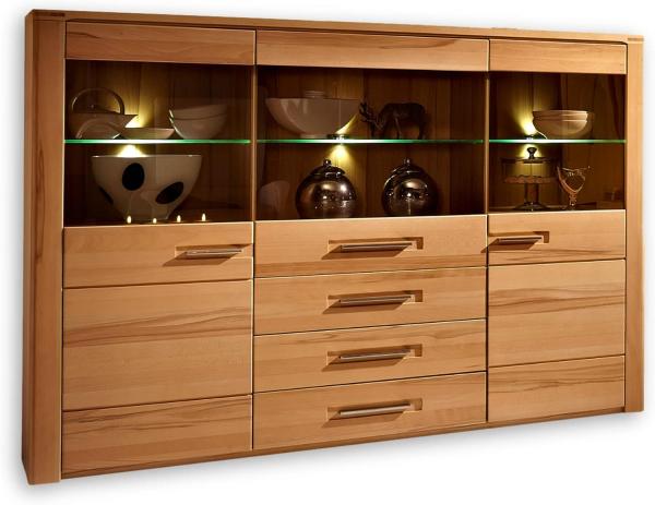 Highboard mit LED 'NATURE PLUS' Kernbuche teilmassiv lackiert