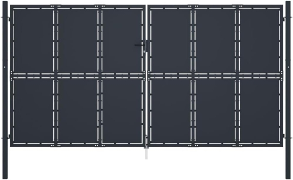 vidaXL Gartentor aus Stahl 400 x 175 cm Anthrazit 144533