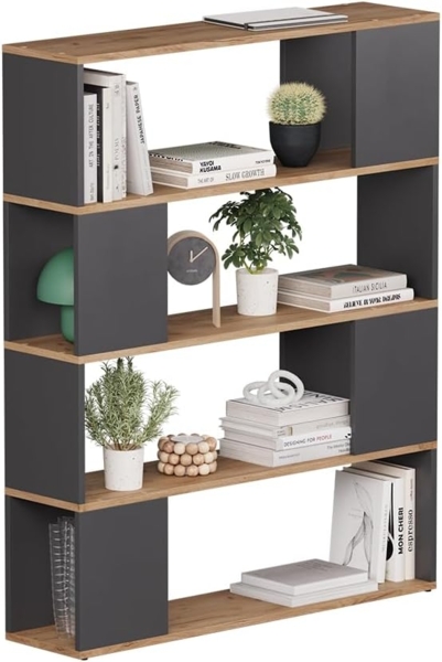 Raumteiler Eneos Anthrazit/Goldkraft Eiche 100 x 124.5 cm Vicco Bild 6