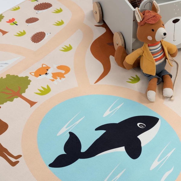 Paco Home Kinderteppich Teppich Kinderzimmer Spielteppich Junge Mädchen Modern rutschfest, Grösse:200 cm Rund, Farbe:Bunt 2 Bild 3