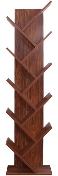 Rebecca Mobili Platzsparendes Regal, MDF Holz Bücherregal, Walnussbraun, Für Büroräume - Maße: 160 x 44,5 x 22 (HxLxB) - Art. RE6404