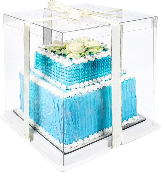 Belle Vous Kuchentransportbox Belle Vous transparente Kuchen Geschenke Transportbox - 26 x 26 x 28cm, Kunststoff, (1-tlg)