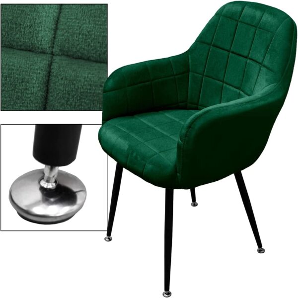 ML-DESIGN Stuhl Esszimmerstuhl ergonomisch & gepolstert Esstischstuhl mit Rückenlehnen (2 St), Wohnzimmerstuhl Dunkelgrün Samtbezug Küchenstuhl Polsterstuhl Bild 2