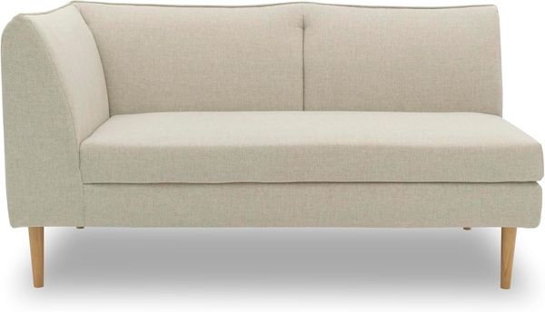 DOMO. collection Outdoor Sofa Juist, 2 Sitzer mit Holzfüßen, Chaiselounge Links, Gartenmöbel, 159 x 82 x 82 cm (BxTxH), beige