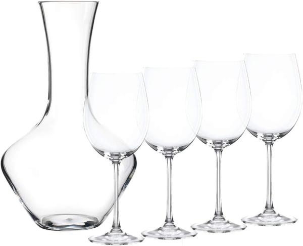 Nachtmann Vivendi Premium Dekantier Set, 5-tlg, Karaffe und Rotweingläser, Kristallglas, 0093605-0