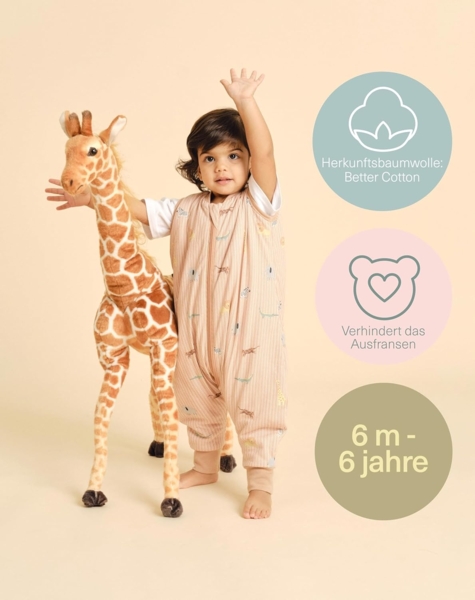 molis&co - Baby Schlafsack mit Füßen -Ideal für Frühling und Herbst - Babyschlafsack mit Beinen 1 tog - 100% Baumwolle (Oeko-TEX 100), Premium Qualität - Jungle (90 cm) Bild 4