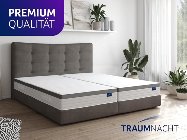 Traumnacht Exklusiv 7-Zonen 1. 000er Tonnentaschenfederkernmatratze mit Komfortauflage, 23 cm Premiumhöhe, Öko-Tex zertifiziert, Härtegrad 2 (H2), 100x220 cm, entwickelt in Deutschland Bild 2