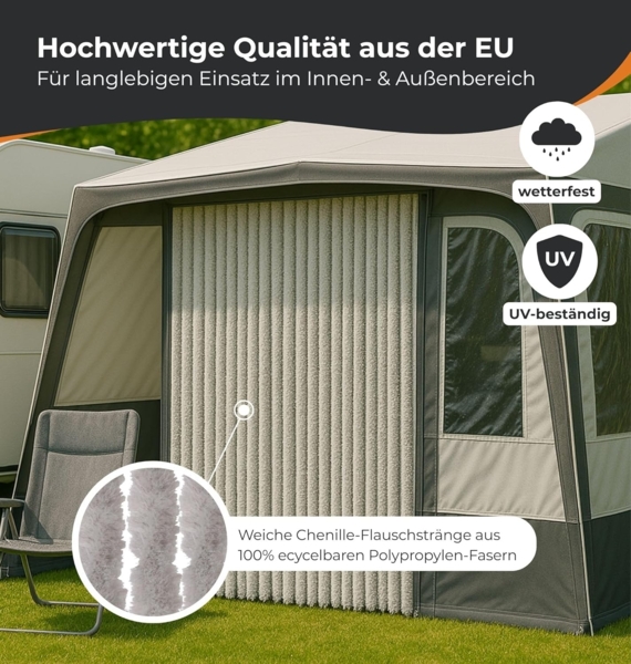 Flauschvorhang 56x185 Unistreifen schwarz - grün - weiß Bild 7