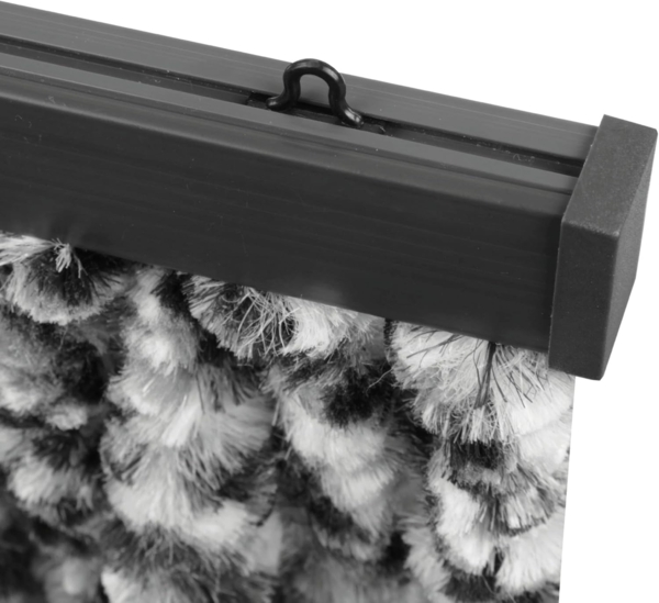 Flauschvorhang 56x185 Unistreifen schwarz - grün - weiß Bild 9