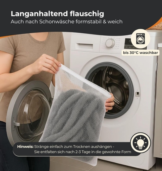 Flauschvorhang 56x185 Unistreifen schwarz - grün - weiß Bild 6