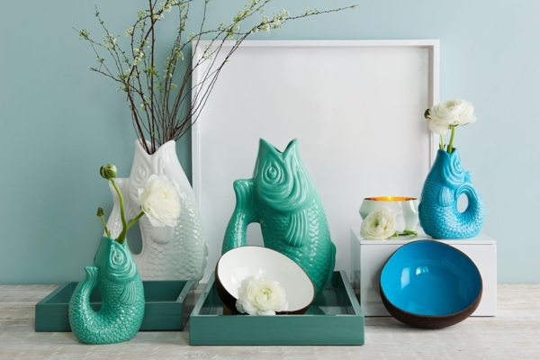 Gift Company Monsieur Carafon Fisch Vase XS green bay 0 2 L