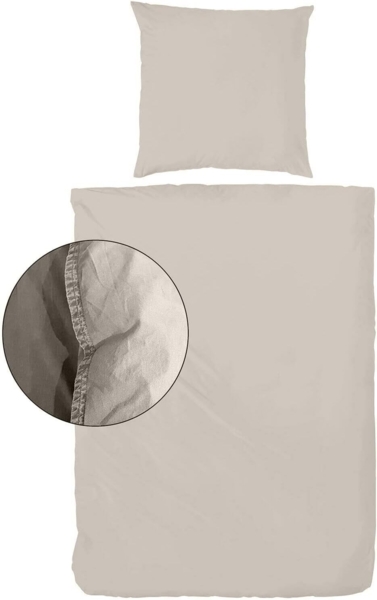 H.G. Hahn Haustextilien Kopfkissen 2 Stück Hahn Renforce Kissenbezüge 40x80 cm stonew, Füllung: ohne Füllung