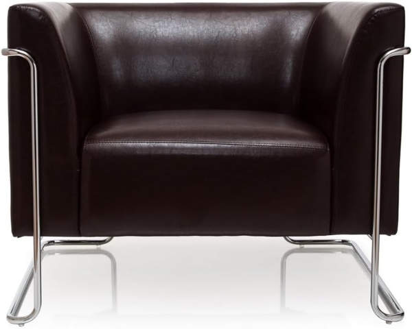 hjh OFFICE Polstersessel Curacao Kunstleder Braun