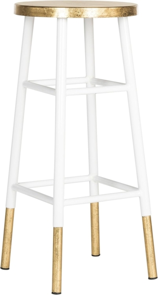 SAFAVIEH Glam Bar & Counter Stool, in White and Gold Bild 4