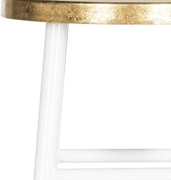 SAFAVIEH Glam Bar & Counter Stool, in White and Gold Bild 6