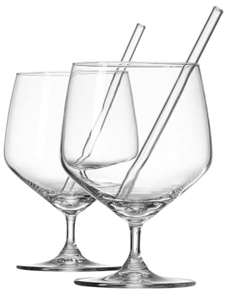 2er-Set Gin-Gläser mit Trinkhalmen Soda