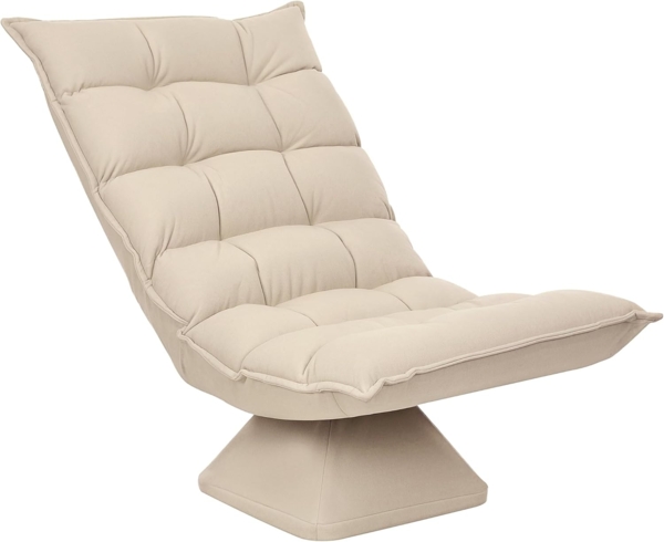 HOMCOM Relaxsessel Drehbarer Meditationsstuhl mit verstellbarer Rückenlehne, Sockel (Bodensofa, 1-St, Bodenstuhl), Lazy Sofa für Wohnzimmer, Büro, Beige