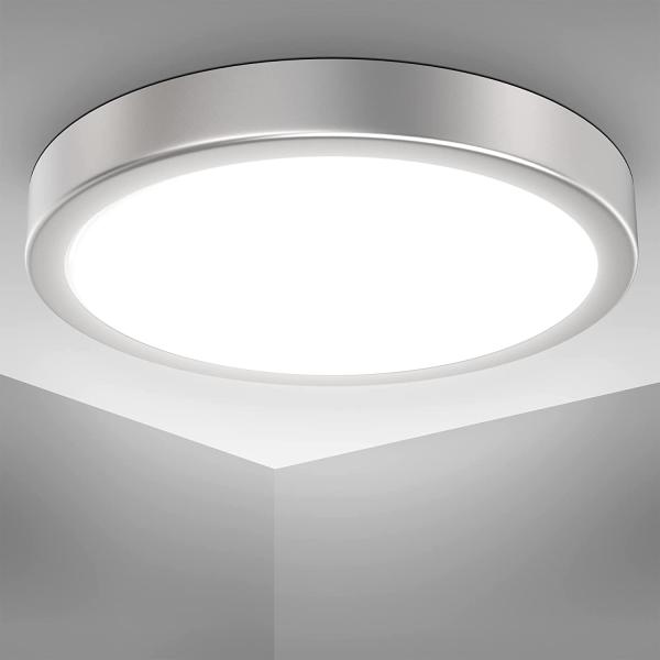 B.K.Licht Deckenleuchte moderne LED Deckenlampe Ø 28 cm silber - BKL1519, LED fest integriert, 4000K - Neutralweiß