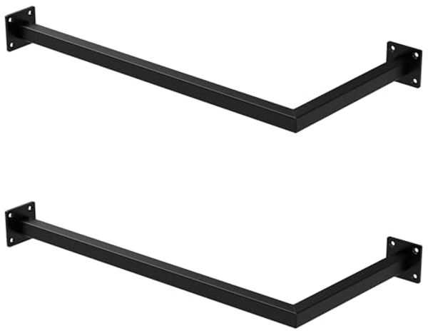 ML-DESIGN Kleiderstange Kleiderständer Übereck für die Wand aus Stahl rostfrei L-Form (2 St), Garderobenstange 60x30cm Schwarz L-Form Kleiderständer Kleidergestell