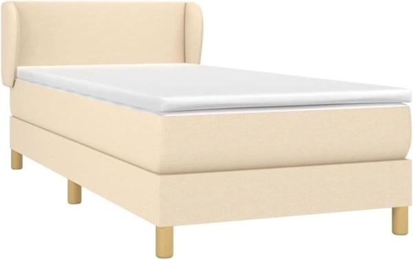 vidaXL Boxspringbett mit Matratze Creme 80x200 cm Stoff, Härtegrad: H2 [3126602]