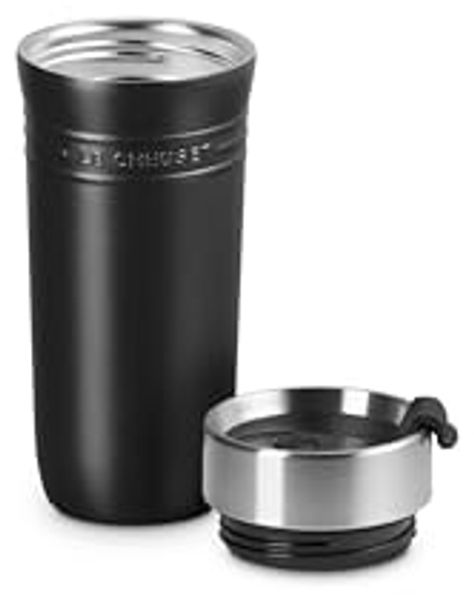 Le Creuset Thermobecher 350ml Schwarz Matt Edelstahl Bild 3