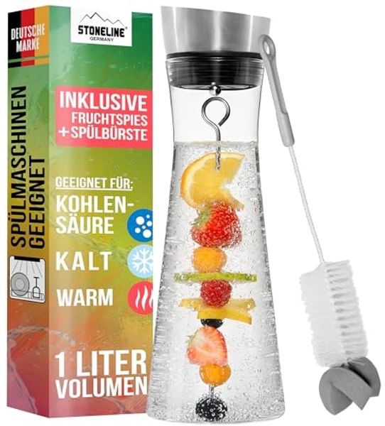 STONELINE Wasserkaraffe, mit Fruchtspieß und Reinigungsbürste, 1 Liter