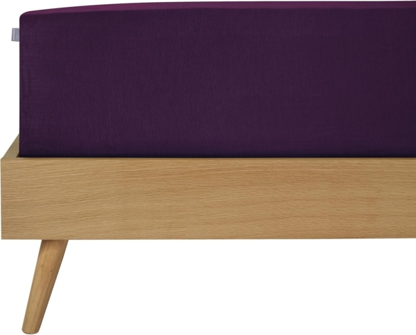 Schiesser 'Flexi' Spannbettlaken mit Gummizug, Jersey / Elasthan, Aubergine, 150x200 cm