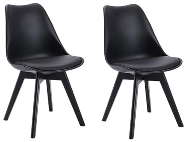 Vente-unique 'JODY' Stuhl 2er-Set, Polypropylen, Black, Schwarz, 2
